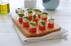 watermelon and feta skewers